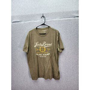 Lucky Brand Mens XL T-Shirt Olive Green Graphic Crewneck